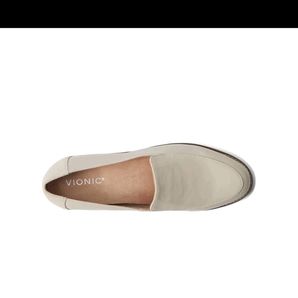 Vionic Women’s Kensley Slip-On Patent Loafers Casual Shoes - Cream - Picture 5 of 7